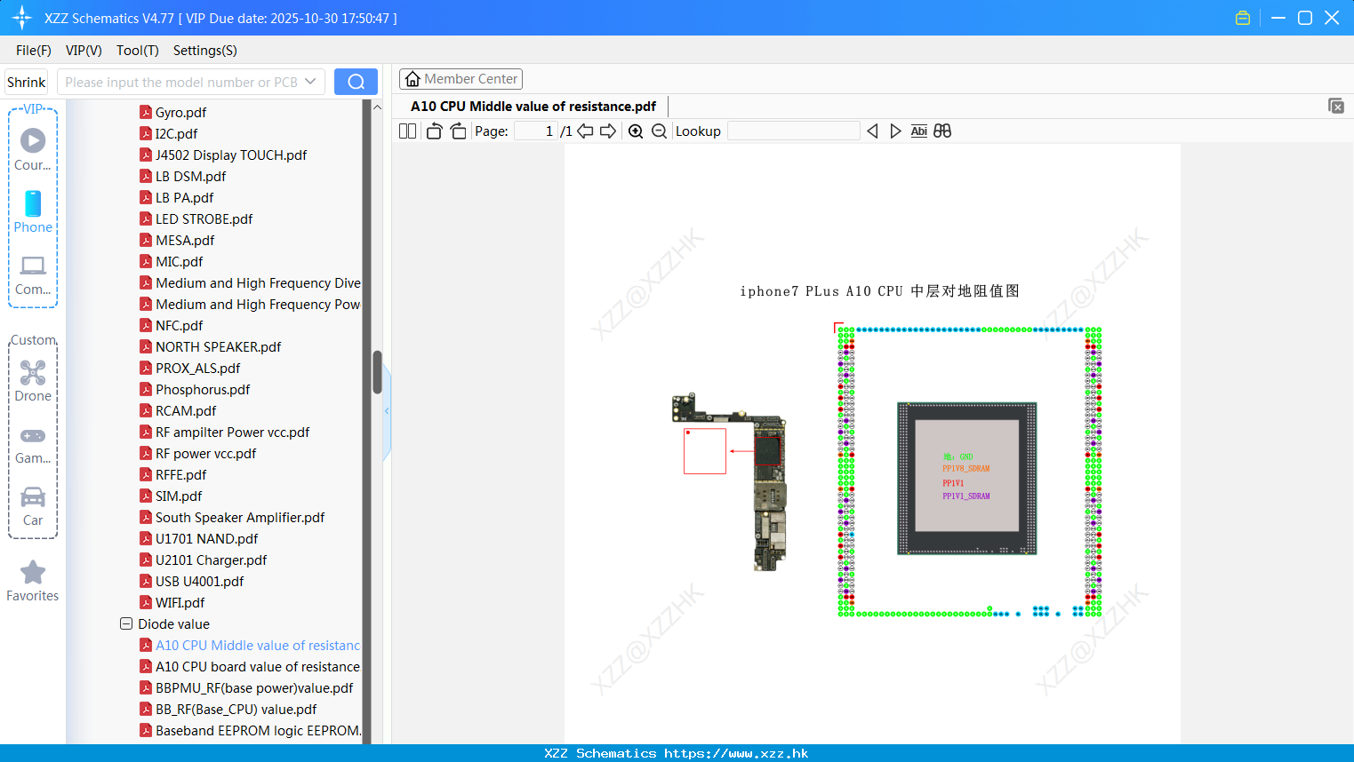 IPhone A10 CPU Middle Value Of Resistance